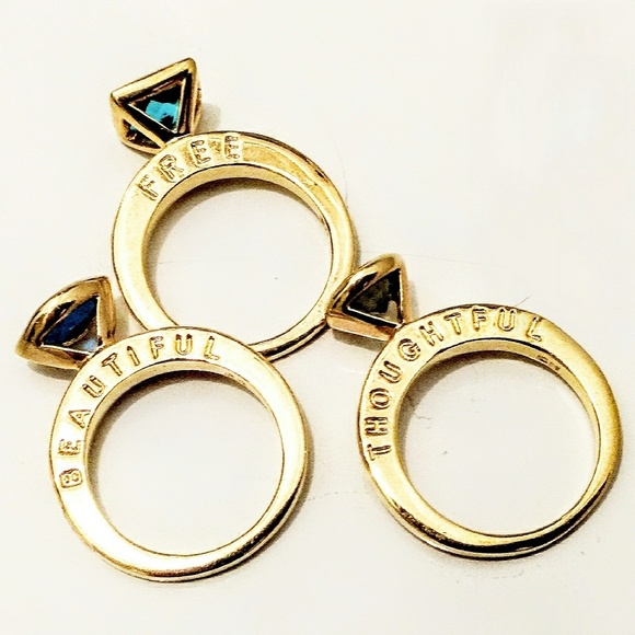 Fine CN Gold Stackable Rings w/Inspirational Words- Size 6.25 - Picture 2 of 8